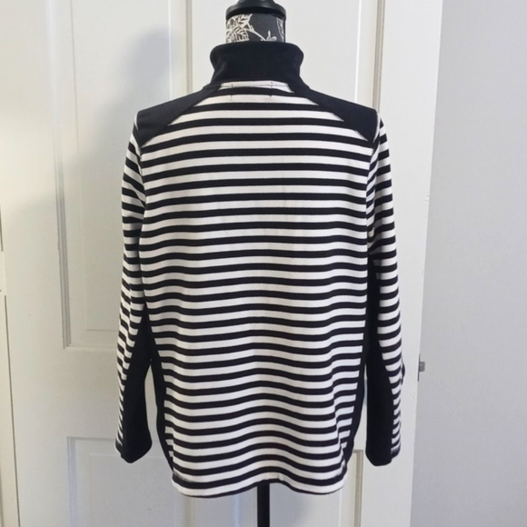 🖤Lauren Ralph Lauren🖤 - Black/White Striped Full-Zip Jacket - Picture 2 of 12